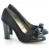 Pantofi eleganti dama 1226 lac negru+negru antilopa