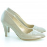 Women stylish, elegant shoes 1231 patent beige