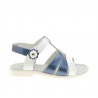Small children sandals 18c patent indigo+white