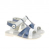 Small children sandals 18c patent indigo+white