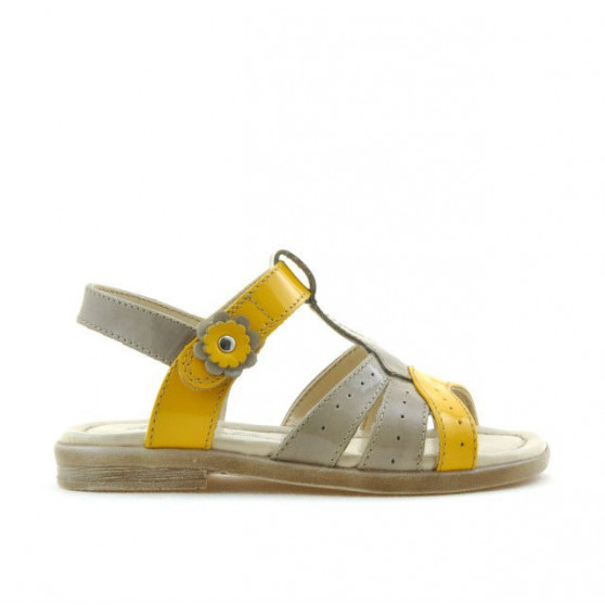 Small children sandals 18c patent cappuccino+yellow