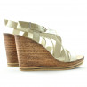 Women sandals 5016 patent beige combined