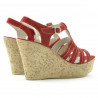 Women sandals 598 red velour
