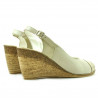 Women sandals 5019 patent beige combined