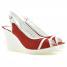 Women sandals 5000 red velour+white