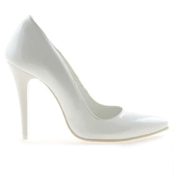 Women stylish, elegant shoes 1241 patent white