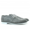 Men stylish, elegant, casual shoes 746 gray velour 