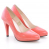Women stylish, elegant shoes 1233 patent red coral