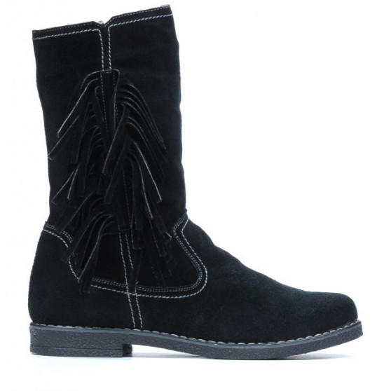Women knee boots 3242 black velour