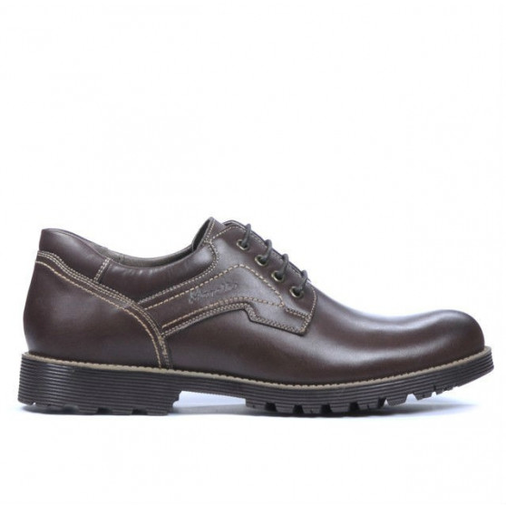 Men stylish, elegant, casual shoes 805 brown