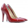 Women stylish, elegant shoes 1241 patent bordo