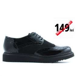 Women casual shoes 663-1 patent black combined