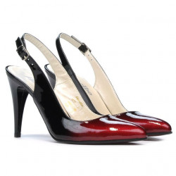 Women sandals 1249 patent bordo+black
