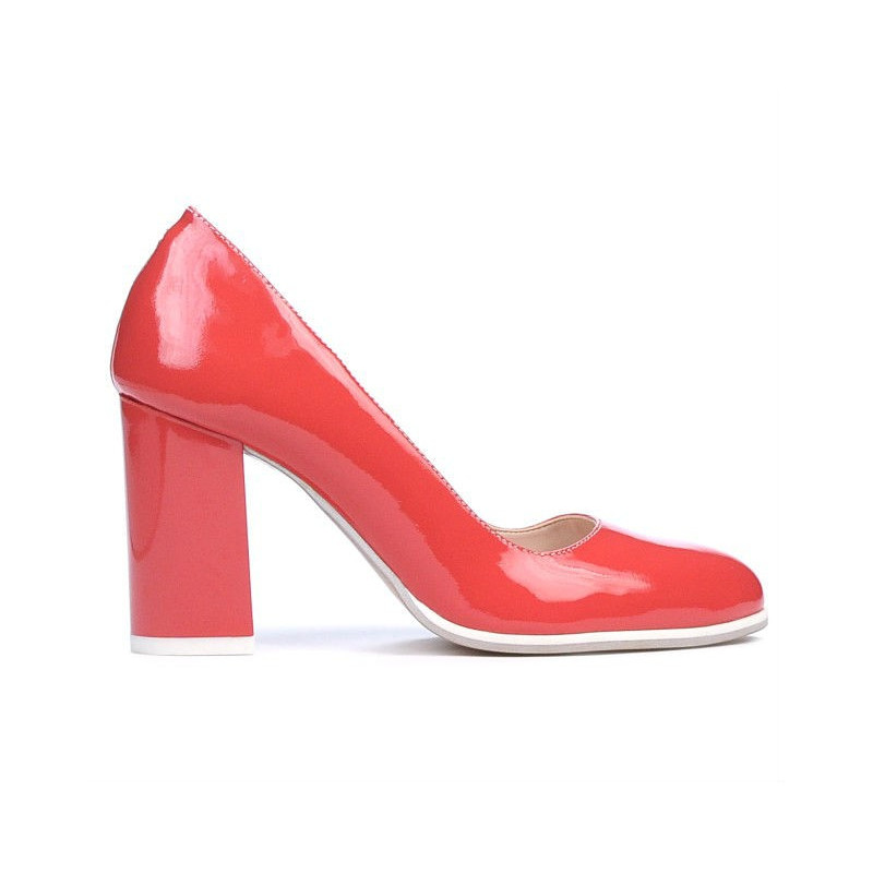 coral patent shoes