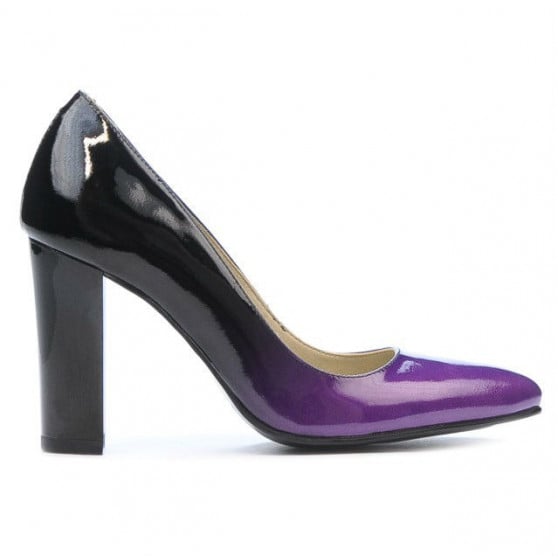 Pantofi eleganti dama 1261 lac mov+negru