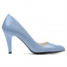 Women stylish, elegant shoes 1234 patent bleu
