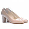 Women stylish, elegant shoes 1209 patent beige pearl