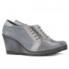 Women casual shoes 625 gray velour combined