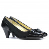 Women stylish, elegant shoes 1064 patent black+black antilopa