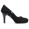 Women stylish, elegant shoes 1086 black antilopa