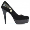 Pantofi eleganti dama 1201 negru antilopa combinat