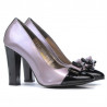 Women stylish, elegant shoes 1226 patent purple+black
