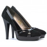 Women stylish, elegant shoes 1206 black antilopa combined