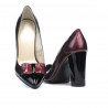 Pantofi eleganti dama 1262 lac bordo+negru