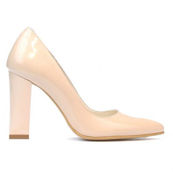 Women stylish, elegant shoes 1261 patent ivory