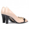 Women stylish, elegant shoes 1263 patent ivory+black