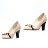 Women stylish, elegant shoes 1263 patent ivory+black
