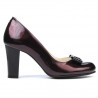 Women stylish, elegant shoes 1245 patent bordo+black