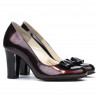 Pantofi eleganti dama 1245 lac bordo+negru