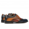 Men stylish, elegant, casual shoes 874 indigo+brown