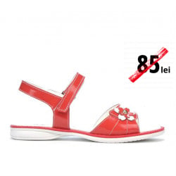 Children sandals 524 patent red coral