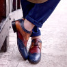 Men stylish, elegant, casual shoes 874 indigo+brown