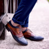 Men stylish, elegant, casual shoes 874 indigo+brown lifestyle