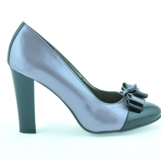 Women stylish, elegant shoes 1226 patent light purple + black