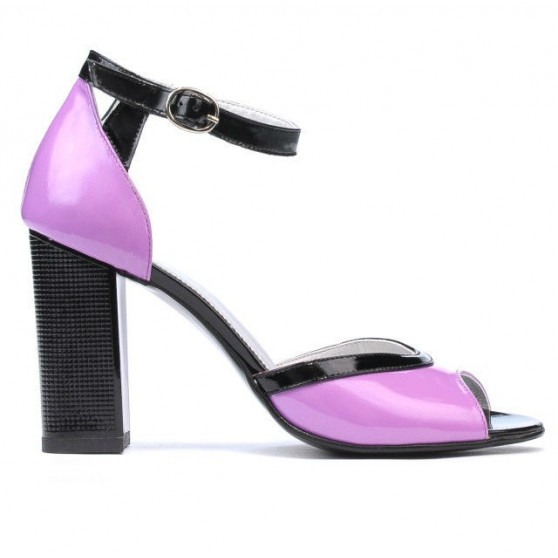 Women sandals 1266 patent purple+black