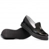 Pantofi casual dama 659 lac negru combinat