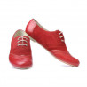 Pantofi casual dama 186 rosu combinat