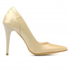Women stylish, elegant shoes 1230 patent beige