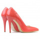Women stylish, elegant shoes 1230 patent red coral 
