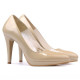 Women stylish, elegant shoes 1233 patent beige