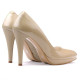 Women stylish, elegant shoes 1233 patent beige