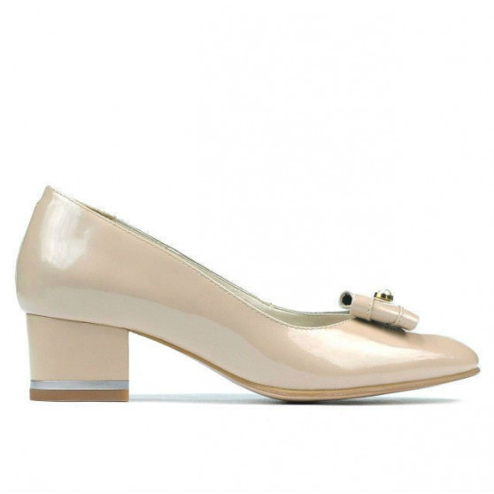Women stylish, elegant shoes 1270 patent ivory