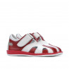 Pantofi copii mici 07-1c rosu+alb
