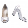 Women sandals 1271 silver satinat