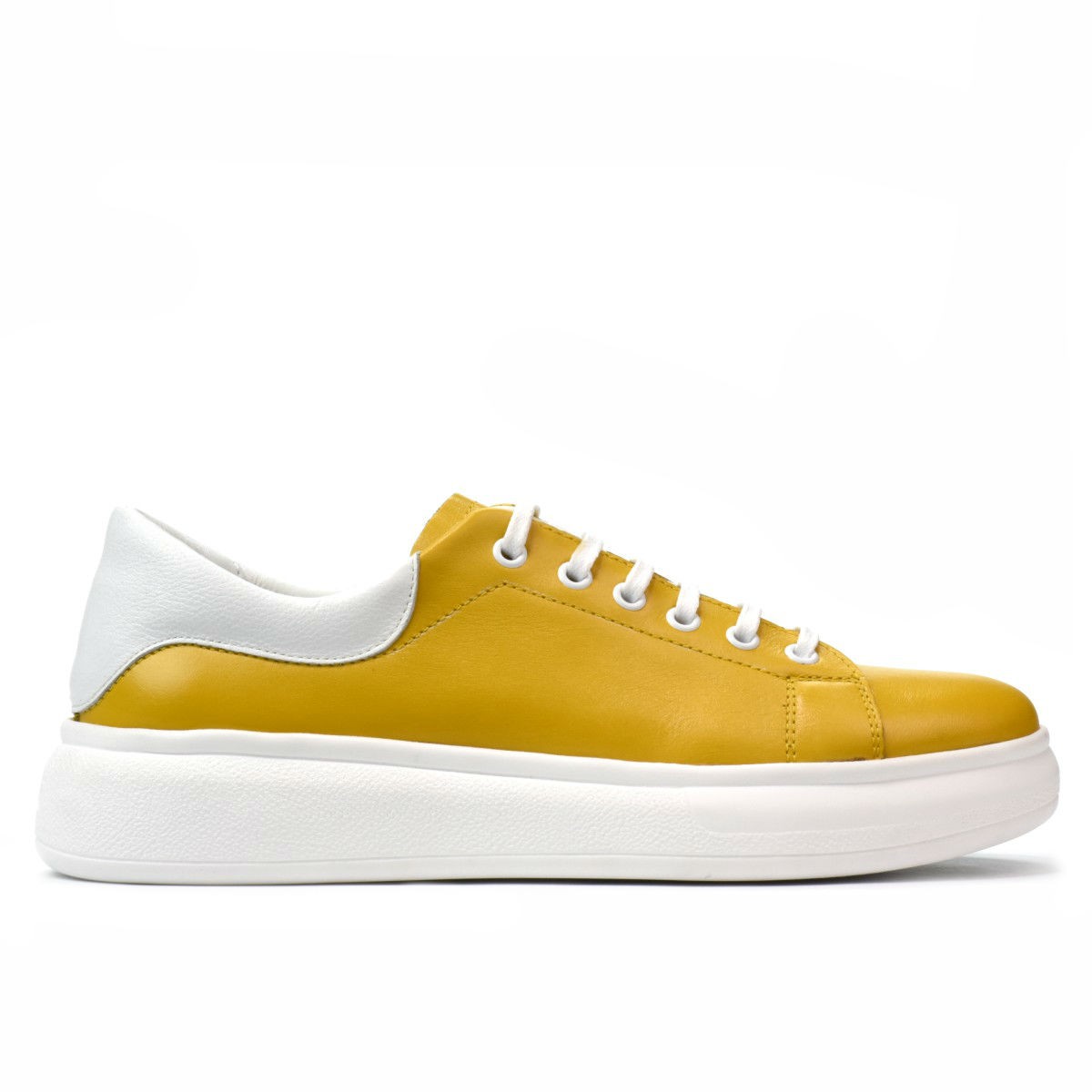 Women sport shoes yellow combined 180 lei - Marelbo