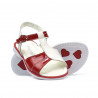 Small children sandals 40c patent red+white
